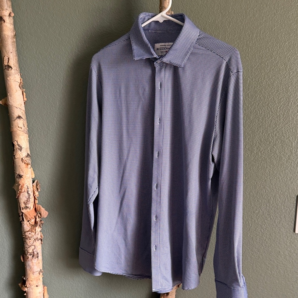 Mizzen+Main Navy Check Dress Shirt